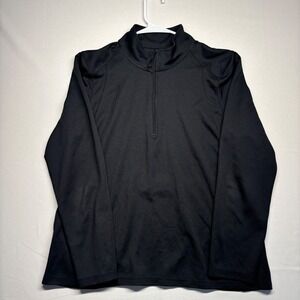 LL Bean Women's Black Quarter Zip Pullover Top XL Polyester Athleisure